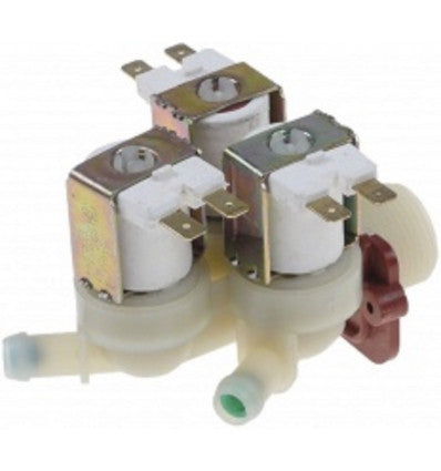 Válvula magnética triple recto 230VAC entrada 3/4" salida 11,5mm reducción entrada A 10l/min