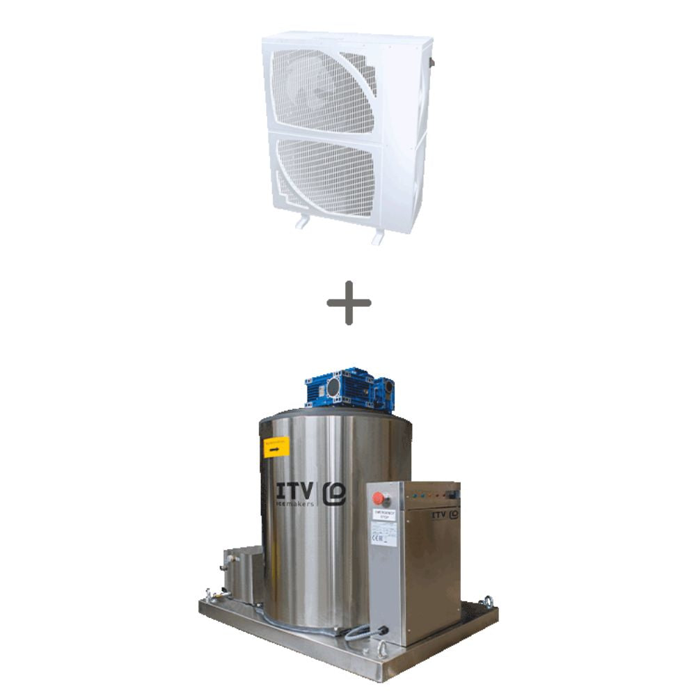 Máquina de hielo en escamas ITV SCALA 1,5T + RCU1500 | Producción 1.500 kg/día